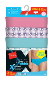 Hanes 50% Off Clearance: 4-Pack Women's X-Temp Hipster Panties $4 & More + Free S&H