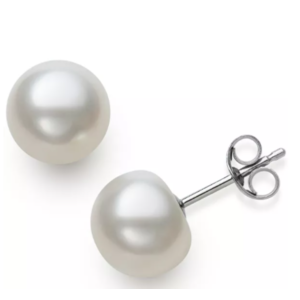 Belle de Mer Cultured Freshwater Button Pearl Stud Earrings (8-9mm) $6, Essentials Love Knot Stud Earrings (various) $7.50 & More + Free S/H on $25+