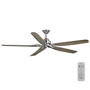 Hampton Bay Danetree 72 in. Indoor/Outdoor Brushed Nickel Ceiling Fan with Hand Carved Wood Blades and Remote Control Included N243B-BN - $149.40