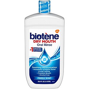 Select Amazon Accounts: 33.8-Oz Biotene Oral Rinse Mouthwash for Dry Mouth $6 & More w/ S&S