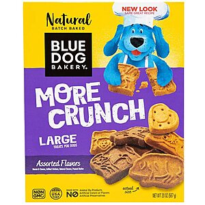 20-Oz Blue Dog Bakery Natural Large Dog Treats (Assorted Flavors) $2.25 w/ S&S + Free Shipping w/ Prime or on $25+