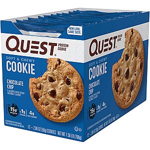 12-Count 2.08-Oz Quest Nutrition Protein Cookies (Chocolate Chip) $13.29 w/ S&S + Free Shipping w/ Prime or on $25+