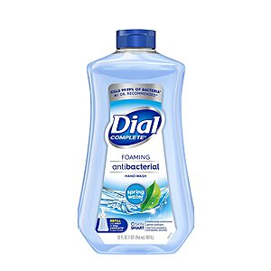 32-Oz Dial Complete Antibacterial Foaming Hand Soap Refill (Spring Water) $3.05 w/ S&S + Free Shipping w/ Prime or on $25+