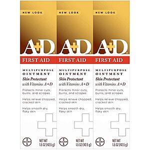 3-Pack 1.5-Oz A+D First Aid Multipurpose Ointment $6.80 & More w/ Subscribe & Save