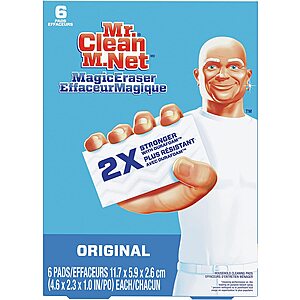 6-Count Mr. Clean Magic Eraser Original Cleaning Pads $3.95 w/ S&S + Free Shipping w/ Prime or on $25+