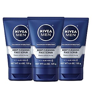 3-Count 4.4-Oz NIVEA MEN Maximum Hydration Deep Cleaning Face Scrub $8.10 w/ S&S and More + Free Shipping w/ Prime or on $25+