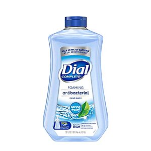 32-Oz Dial Complete Antibacterial Foaming Hand Soap Refill (Spring Water) $3.70 w/ S&S + Free Shipping w/ Prime or on $25+