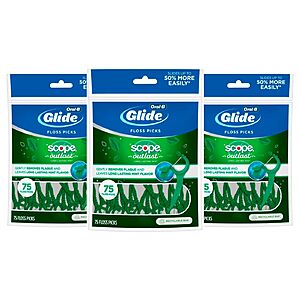75-Count Oral-B Complete Glide Floss Picks 3 for $6.90 w/ S&S + Free Shipping w/ Prime or on $35+