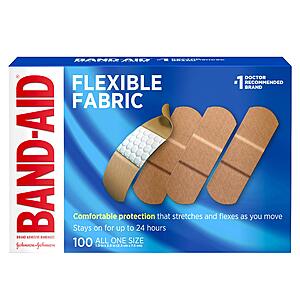 100-Count Band-Aid Flexible Fabric Adhesive Bandages $5.10 w/ S&S and More + Free Shipping w/ Prime or on $35+