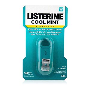 7.7mL Listerine Cool Mint Pocketmist $2.25 w/ S&S + Free Shipping w/ Prime or on $35+