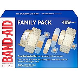 280-Count Band-Aid Brand Adhesive Sheer & Clear Bandages Variety Pack $10.20 w/ S&S + Free Shipping w/ Prime or on $35+