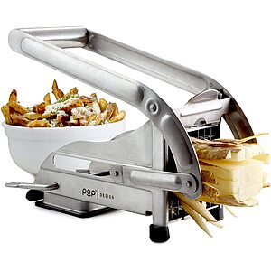 POP AirFry Mate, Commercial Grade Stainless Steel French Fry Cutter, Vegetable and Potato Slicer, 2 Blade Sizes, Non-Slip Suction Base Perfect for Air (Not for Sweet $20.99 @Amazon