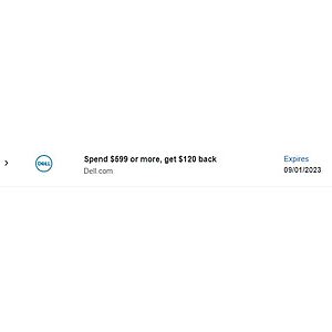 [YMMV] $120 off $599+ at Dell.com AMEX