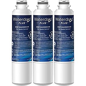 Waterdrop Plus Refrigerator Water Filter, Compatible with Samsung DA29-00020B, HAF-CIN/EXP, NSF Certified- 3 Pack for $28.16 ($9.38 each)