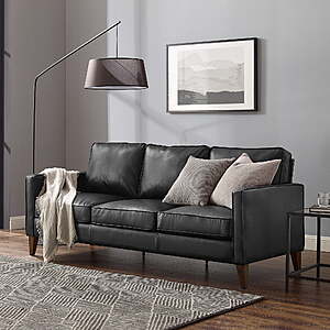 Walmart: Hillsdale Jianna Faux Leather Sofa, Black or Saddle Brown $280 + Free Shipping