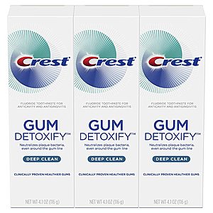 Amazon: Crest Toothpaste Gum Detoxify Deep Clean, 4.1oz (Pack of 3) $9.24 & MORE