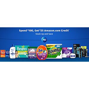 Spend $100, Get $25 Amazon.com Credit on P&G items