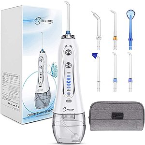 Bestope Cordless Rechargeable Oral Water Flosser w/ 6 Jet Tips (5 modes; 10-Oz; white) $27.19 + Free Shipping
