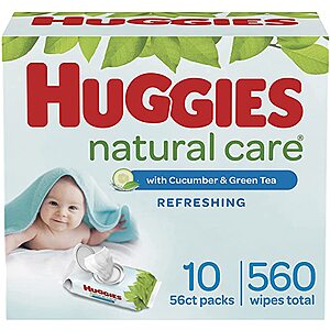560-Count Huggies Natural Care Refreshing Baby Wipes (Cucumber/Green Tea) $12.15 w/ Subscribe & Save