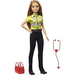 Barbie Dolls: Beach Doll w/ USA Flag Swimsuit $3.44, 12" Petite Paramedic Doll w/ Accessories $5, 12" Fashionistas Doll w/ Brunette Afro $5 & More + Free Store Pickup at Walmart