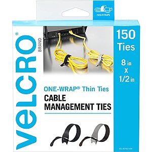 VELCRO Brand 150pk Cable Ties Value Pack  $11.99 with coupon, get 150pack here for same price as 100pk $12