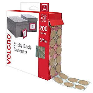 VELCRO Brand Sticky Back Dots | 200 Pk, Beige | 3/4" Circles | Perfect for Classroom Teacher Supplies, Preschool $12.57 with Coupon