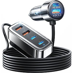 6-Port Ainope 90W Car Charger Adapter (3 PD & 3 QC 3.0) w/ 5' Cable $13.19 + Free Shipping w/ Prime or on $35+