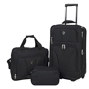 3-Piece Travelers Club Bowman Expandable Luggage Set (Black or Red, 20/14/10) $33 + Free Shipping w/ Prime