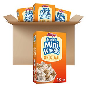 4-Pack 18-Oz Kellogg's Frosted Mini-Wheats Breakfast Cereal (Original) $5.97 w/ S&S + Free Shipping w/ Prime or on $35+