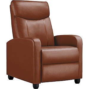 Comhoma Push Back Theater Adjustable Recliner w/ Footrest (3 Colors) $99 + Free Shipping