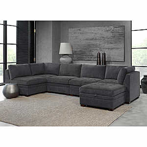 Thomasville Tisdale Fabric Sectional with Storage Ottoman $1349.99