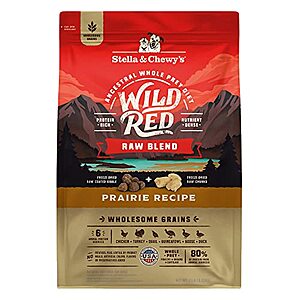 Prime Day: Stella & Chewy’s Wild Red Raw Blend Dry Dog Food – Wholesome Grains, Protein Rich – Prairie Recipe, 21 lb Bag $25.09 AC