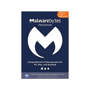 Malwarebytes Anti-Malware Premium 4.0 (5 Devices/1-Year, Download) $30