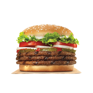 Burger King Whoppers: $3 Triple, Double Whopper / $2, via BKApp|BK.com  Single / $1