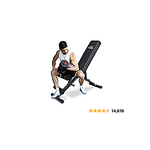 FLYBIRD Weight Bench, Adjustable Strength Training Bench for Full Body Workout with Fast Folding- 2021 Version - $134.99