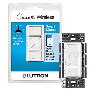 Lutron Caseta Smart Lighting Dimmer Switch for Wall and Ceiling Lights | PD-6WCL-WH | White $40.38 at Amazon
