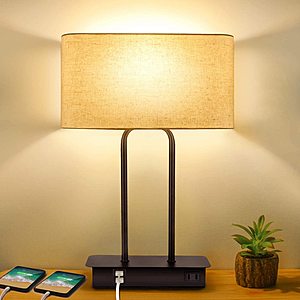 BesLowe 3-Way Dimmable Touch Control Lamp w/ 2 USB Ports + 2700K LED Bulb $27 & More + Free S/H