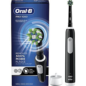 Oral-B Pro 1000 CrossAction Rechargeable Electric Toothbrush $30 + Free Shipping