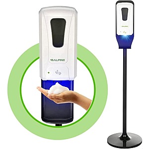 Alpine Industries Touch-Free Soap/Hand Sanitizer Dispenser w/ Floor Stand $18 + Free Shipping