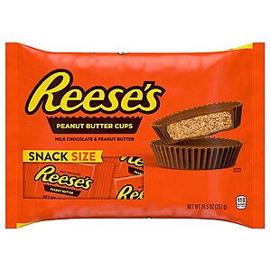 Walgreens - Reese's Snack Size (10.5 oz) & Snicker's Fun Size (10.59 oz) candy bars for $1.70 each (if order is $25+) or $1.99 each (if order is less than $25)