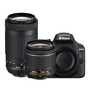 Nikon Refurbished Cameras: D3400 + 18-55 VR & 70-300mm Lens  $390 & More + Free Shipping