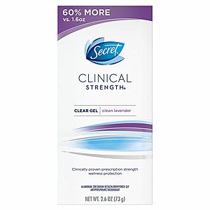 2.6oz. Secret Clinical Strength Antiperspirant/Deodorant (Clean Lavender) $5