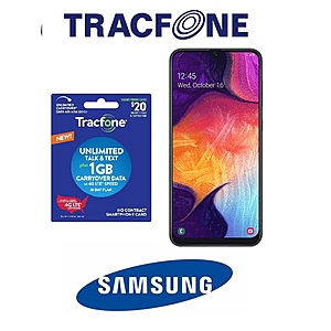 Tracfone Samsung Galaxy A20 Prepaid Phone (Locked) + $30 Prepaid Plan (30-Days of Service) $90 + Free S/H
