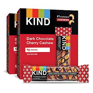 KIND Nut Bars (Dark Chocolate Cherry Cashew) 1.4-Oz, 24-Count - $17.21