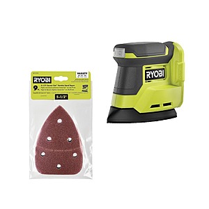Ryobi ONE+ 18V Cordless Corner Cat Finish Sander (Tool Only) with 9-Piece 5-1/2 in. Sand Paper @ Home Depot $30