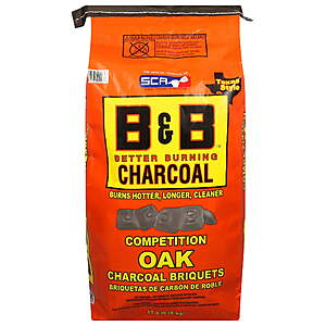 B&B Charcoal Briquets 17.6 Lbs at Walmart $9.97