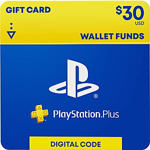 $30 Sony PlayStation Plus Wallet Fund eGift Cards (Digital Delivery) $27 & More