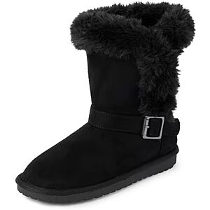 The Children's Place Buckle Faux Fur Chalet Boots (Black, Tan or Pink) $10 + Free Shipping