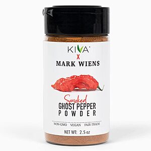 Kiva x MARK WIENS - Smoked Ghost Chili Pepper Powder (Bhut Jolokia) - Non GMO, Vegan, Fair Trade - 2.5 oz $6.75
