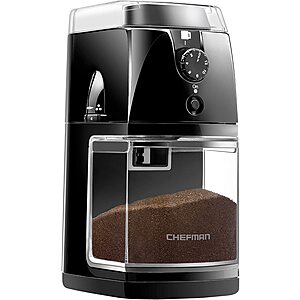 Chefman Electric Burr Mill Coffee Grinder (Black) $20 + Free Shipping w/ Prime